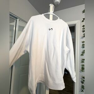 White oversized crewneck sweatshirt. TLF. Size small/medium.